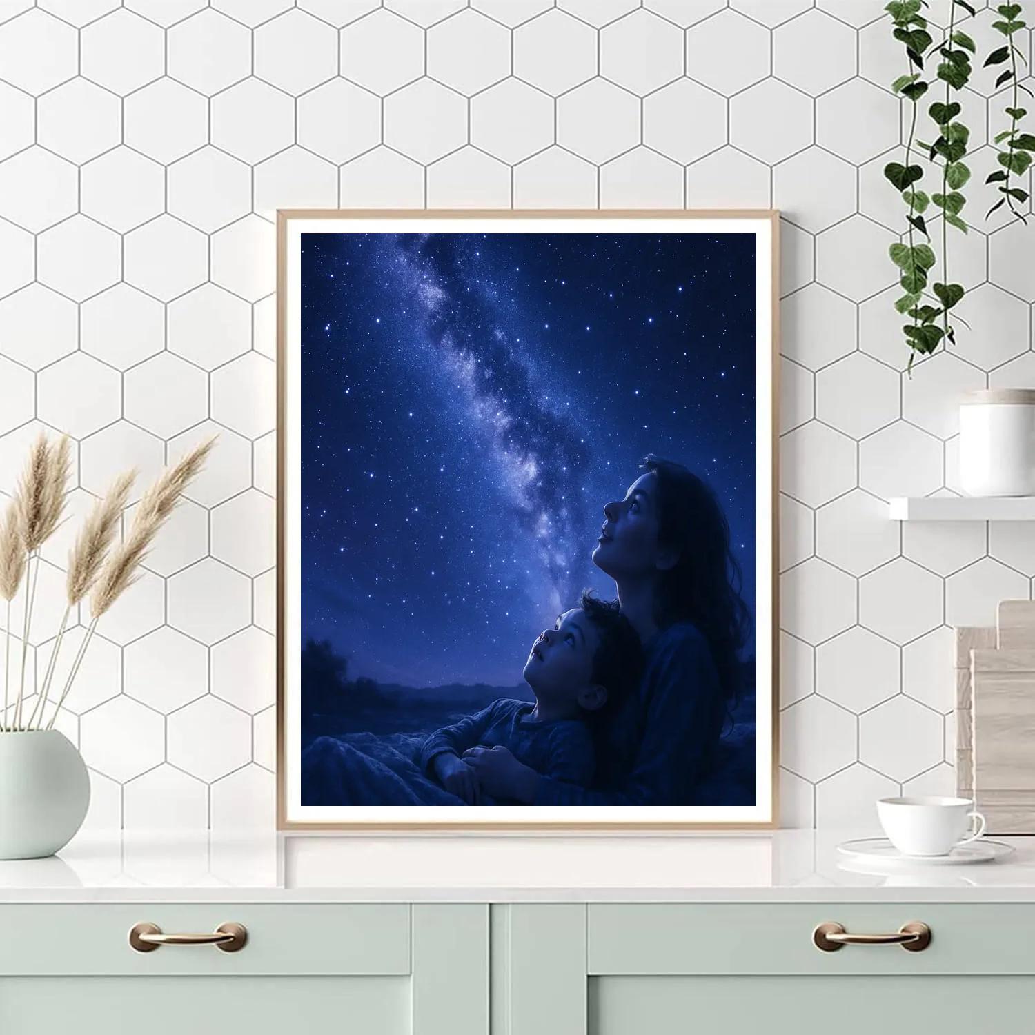 Mother And Child Star Gazing paint by number