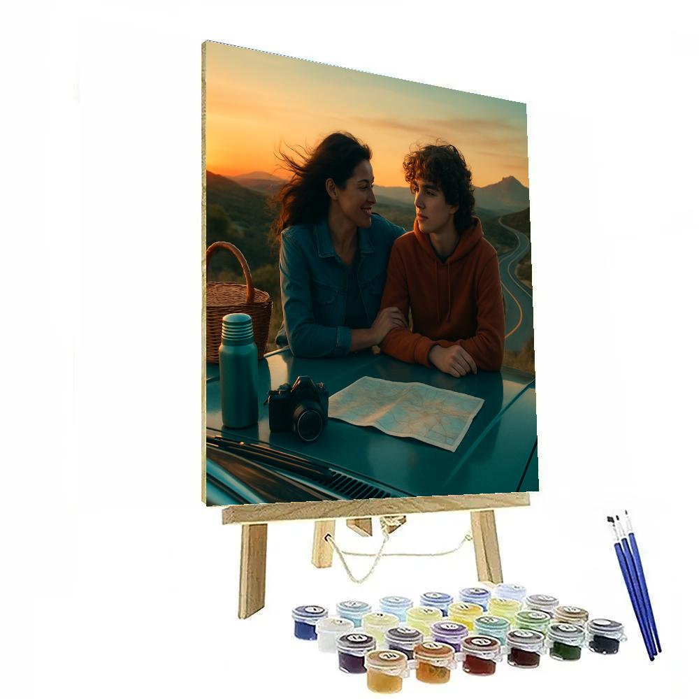 Mother And Teen On Road Trip Paint by numbers art