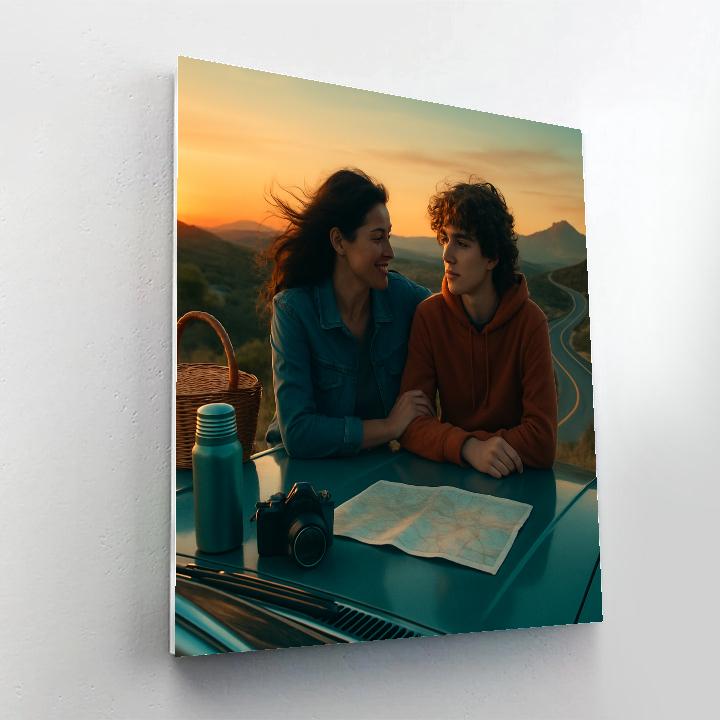 Mother And Teen On Road Trip Paint by numbers art