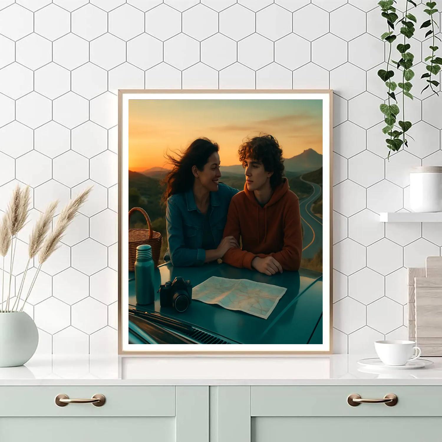 Mother And Teen On Road Trip Paint by numbers art