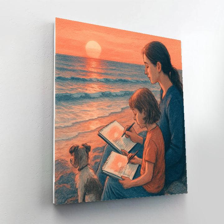 Seaside Sunset Sketching paint by numbers