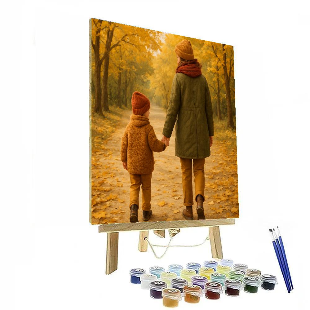 Autumn Leaves And Warm Coats Numbered painting kits