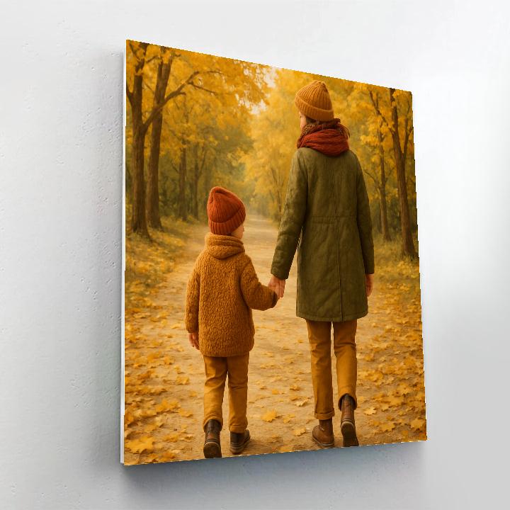 Autumn Leaves And Warm Coats Numbered painting kits