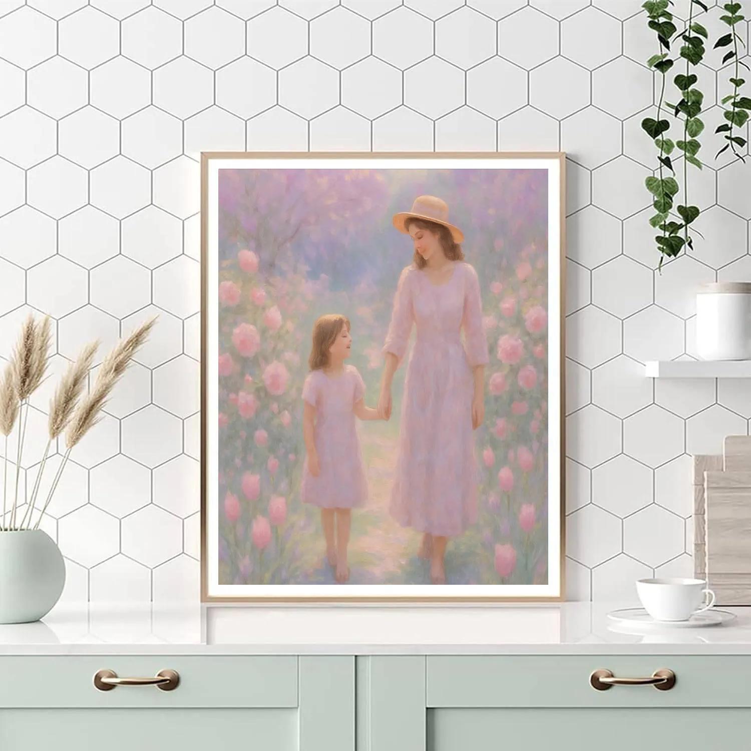 Garden Walk With Mom painting number kit