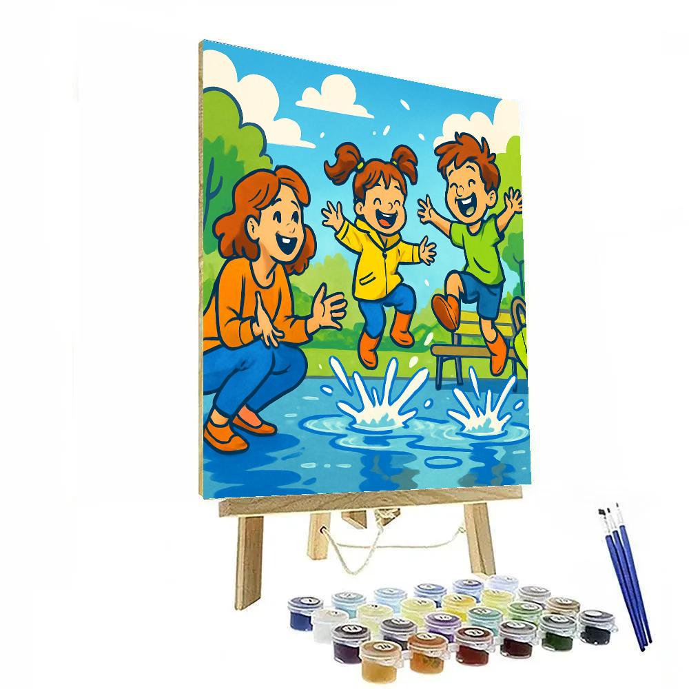 Puddle Jumping Siblings paint by color