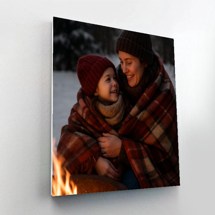 Sharing A Warm Blanket Outside Numbered painting kits