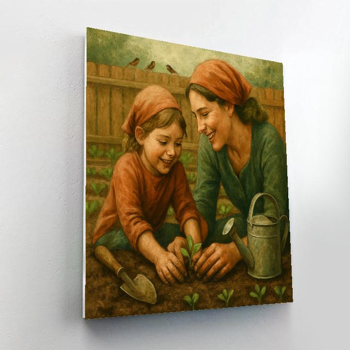 Mother And Child Gardening Paint by numbers art