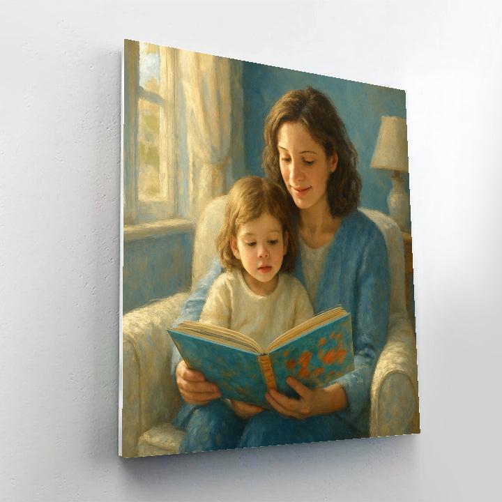 Mother And Child Reading Together paint by number