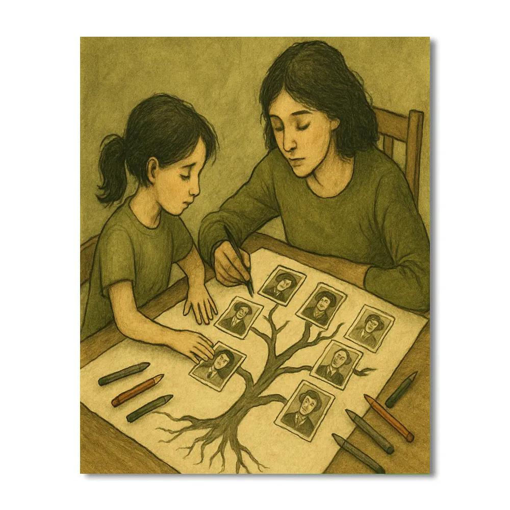 Sketching Family Tree Painting by numbers kit