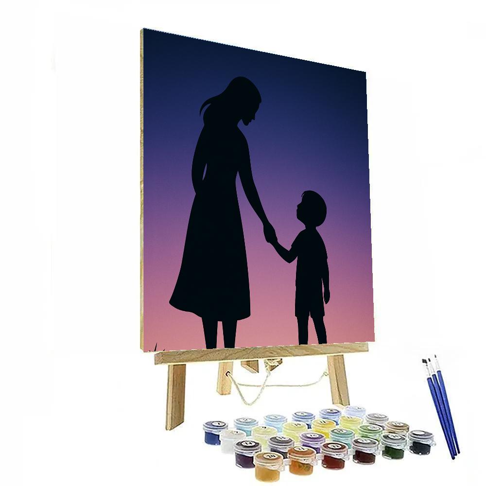 Holding Hands Forever Silhouette painting number kit