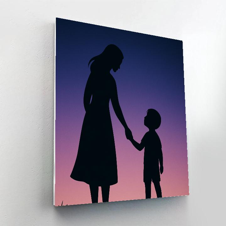 Holding Hands Forever Silhouette painting number kit