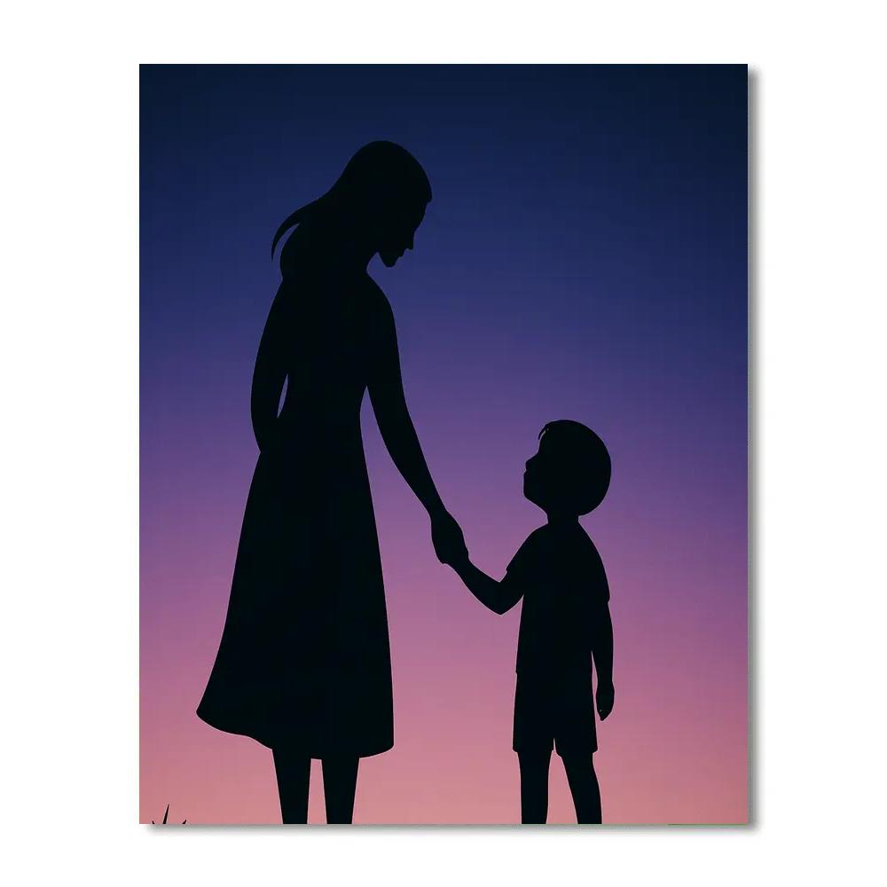 Holding Hands Forever Silhouette painting number kit