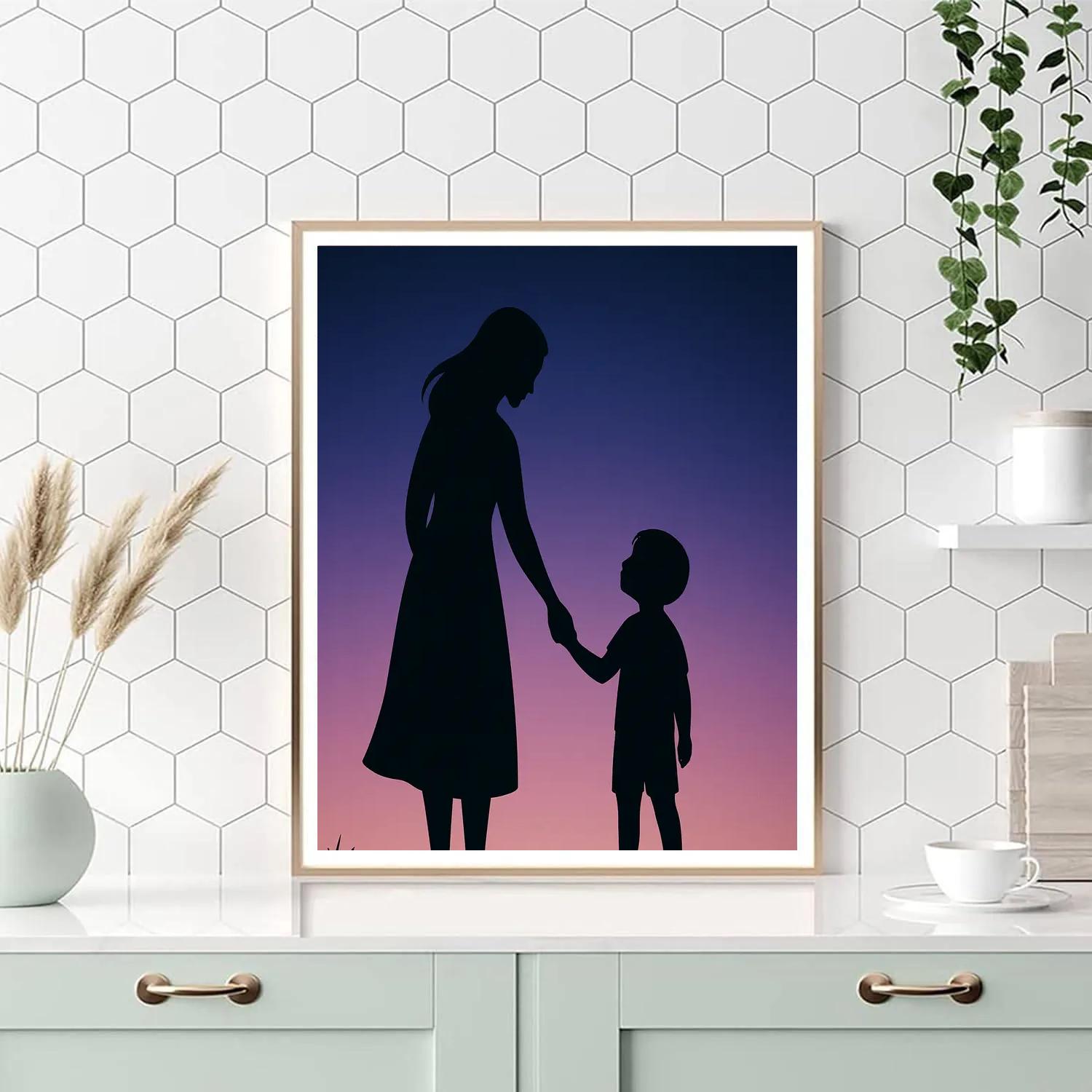 Holding Hands Forever Silhouette painting number kit