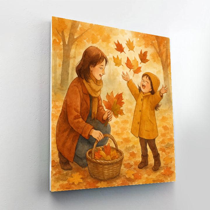 Autumn Leaf Collecting Paint by numbers art