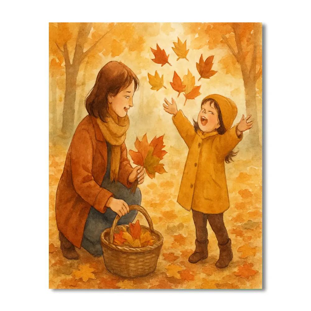 Autumn Leaf Collecting Paint by numbers art