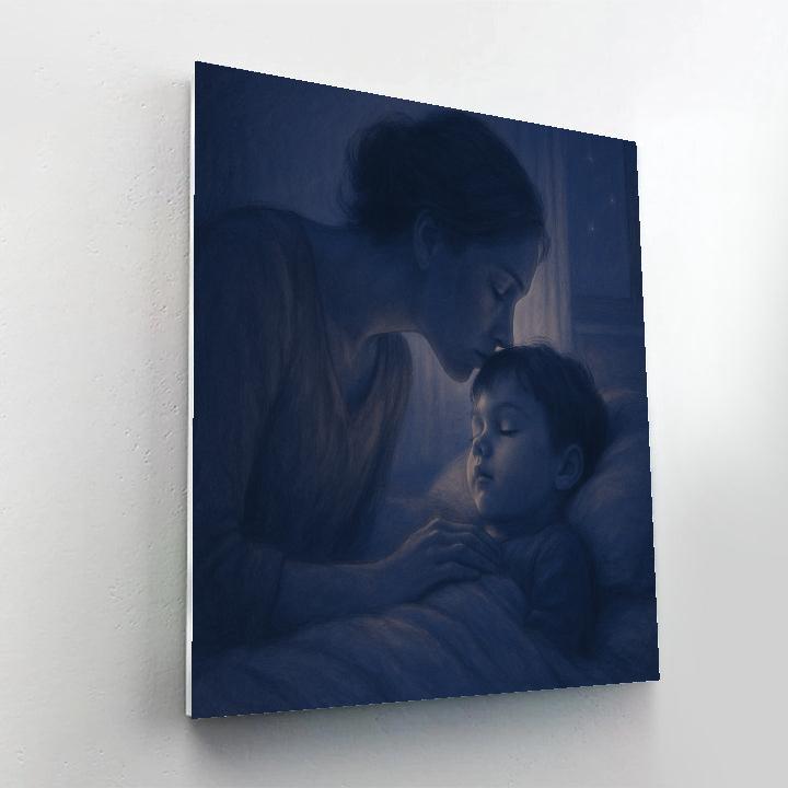 A Mothers Gentle Kiss Goodnight Painting by numbers kit