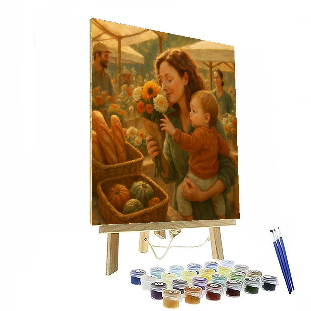 Sunday Market Stroll Numbered painting kits