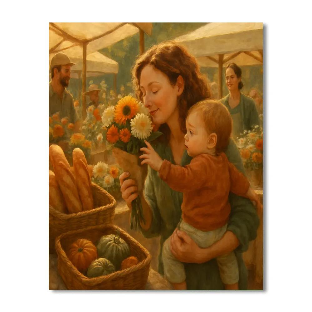 Sunday Market Stroll Numbered painting kits