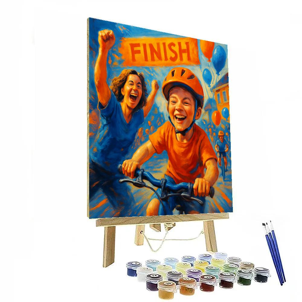 First Bike Race Cheer DIY paint by numbers