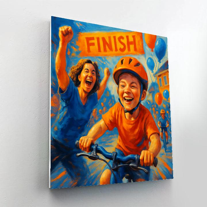 First Bike Race Cheer DIY paint by numbers