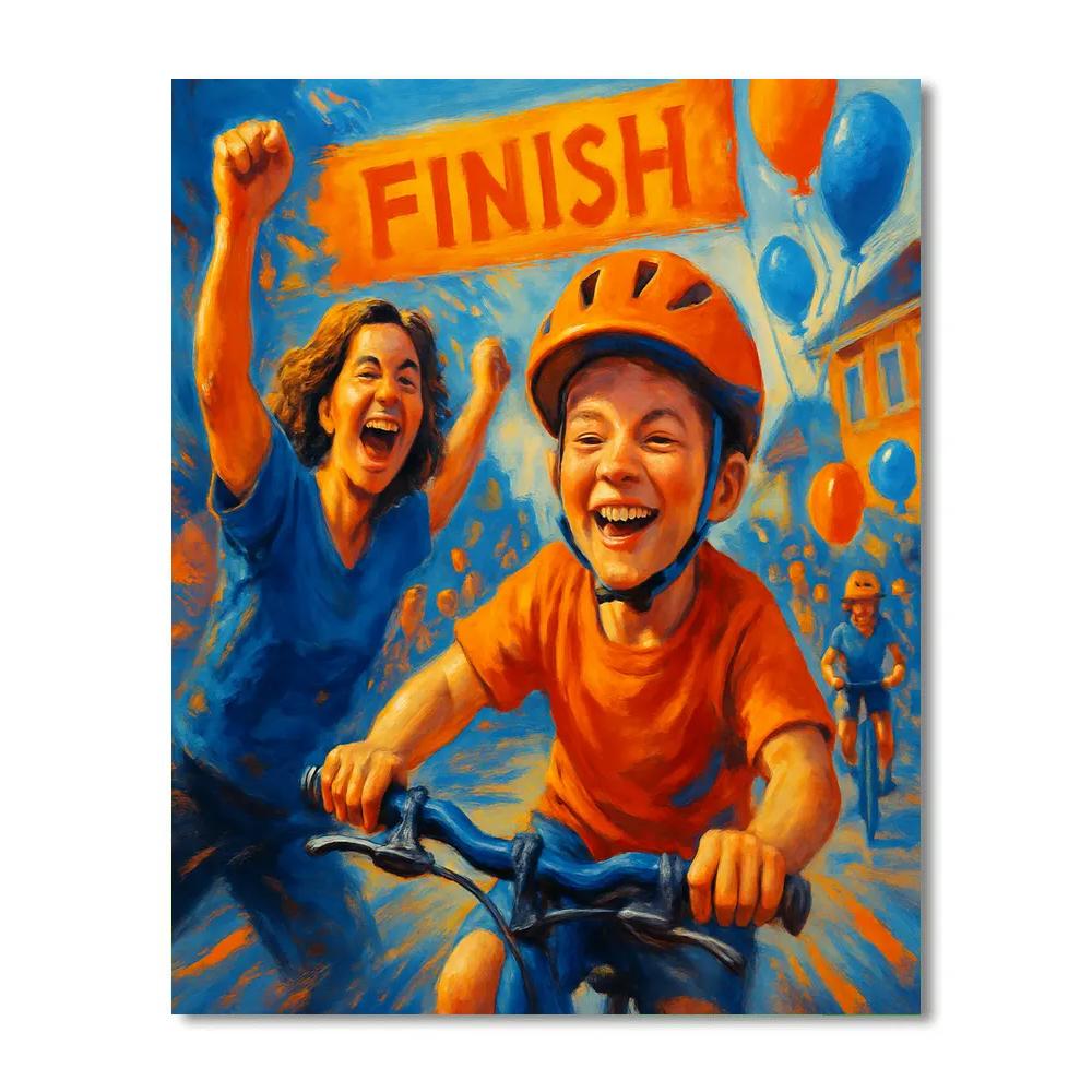 First Bike Race Cheer DIY paint by numbers