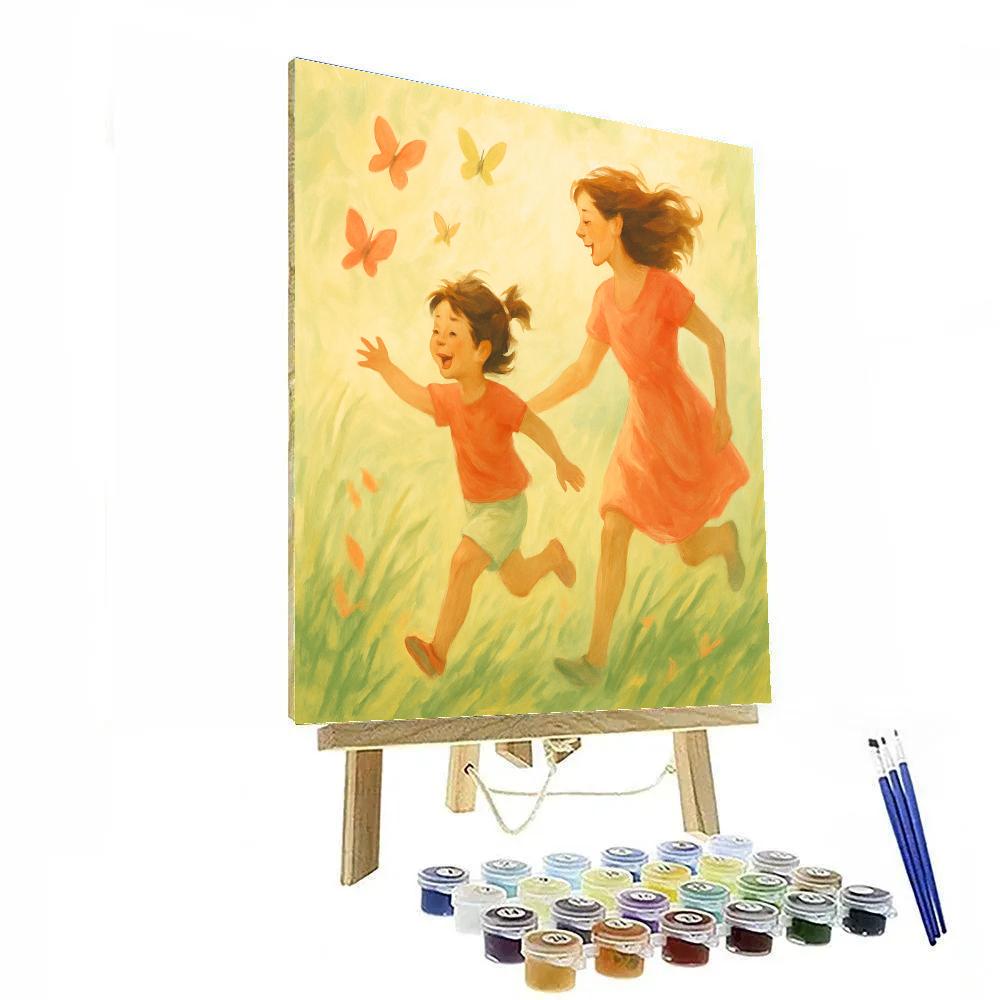 Butterfly Chasing Joy Paint by numbers art