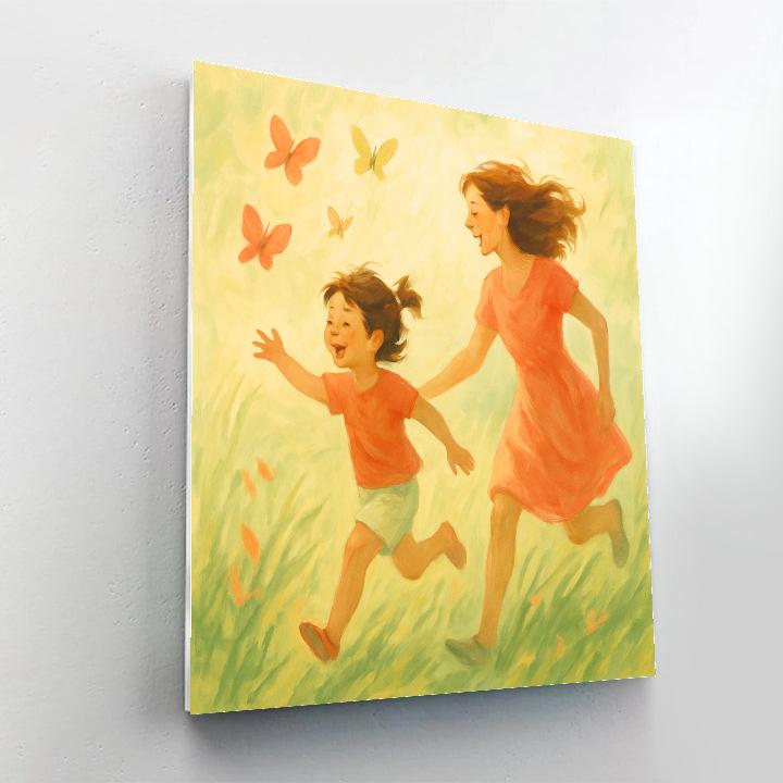 Butterfly Chasing Joy Paint by numbers art