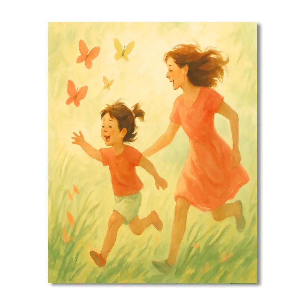 Butterfly Chasing Joy Paint by numbers art