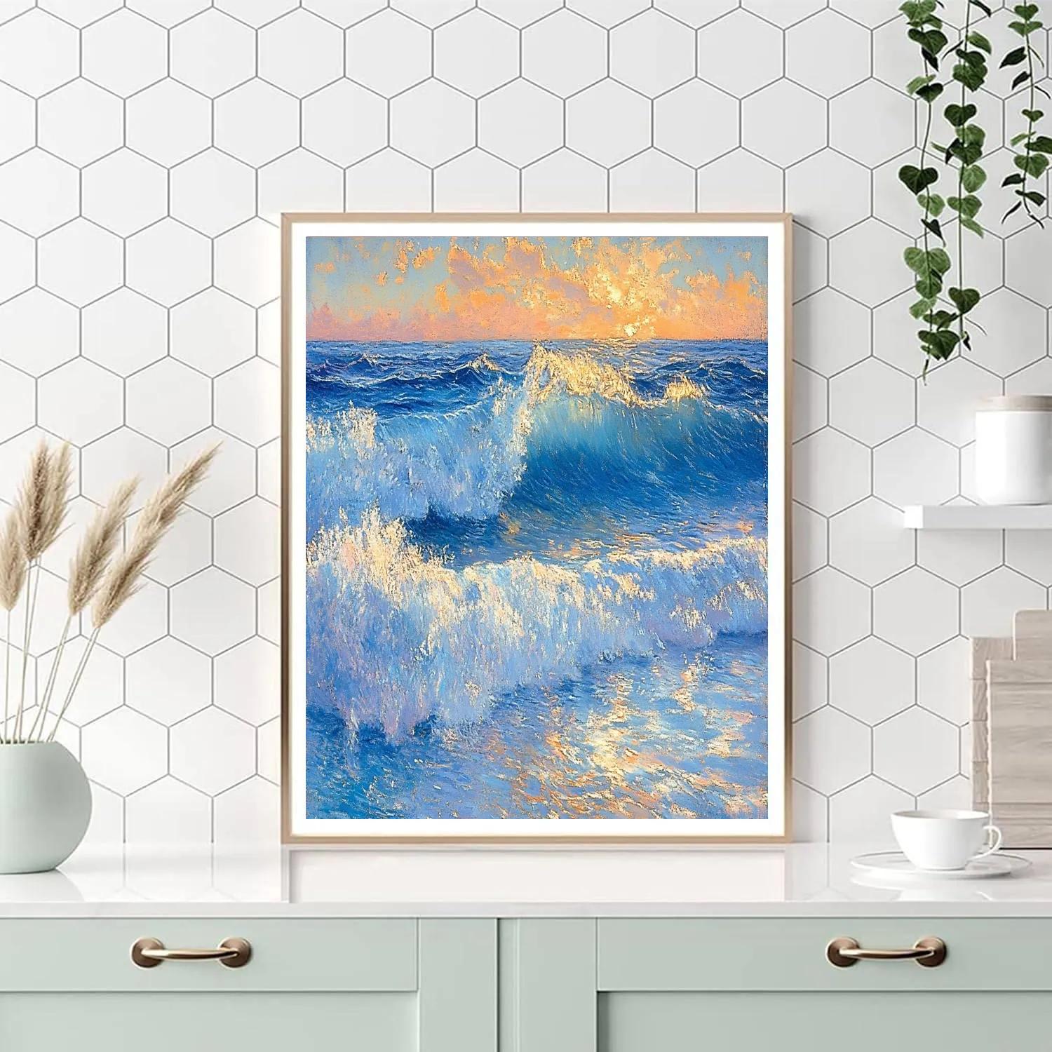 Edgar Degas Inspired Ocean Waves painting number kit