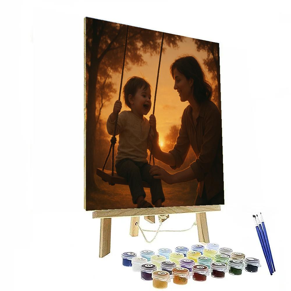 Sunset Swing And Smiles paint by color