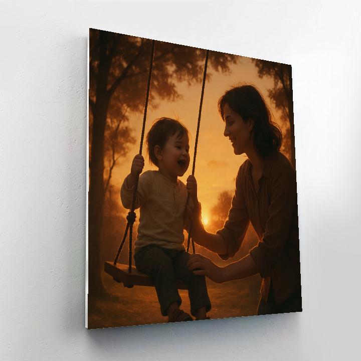 Sunset Swing And Smiles paint by color