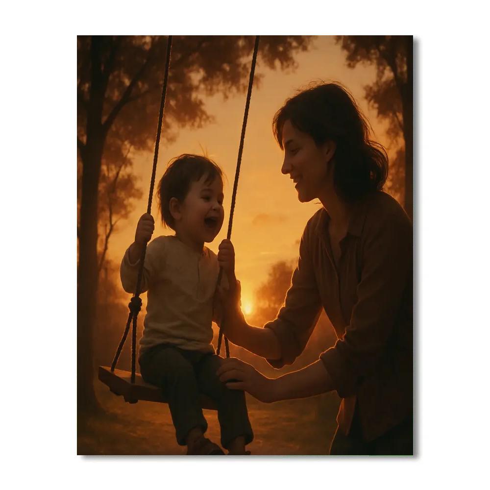 Sunset Swing And Smiles paint by color