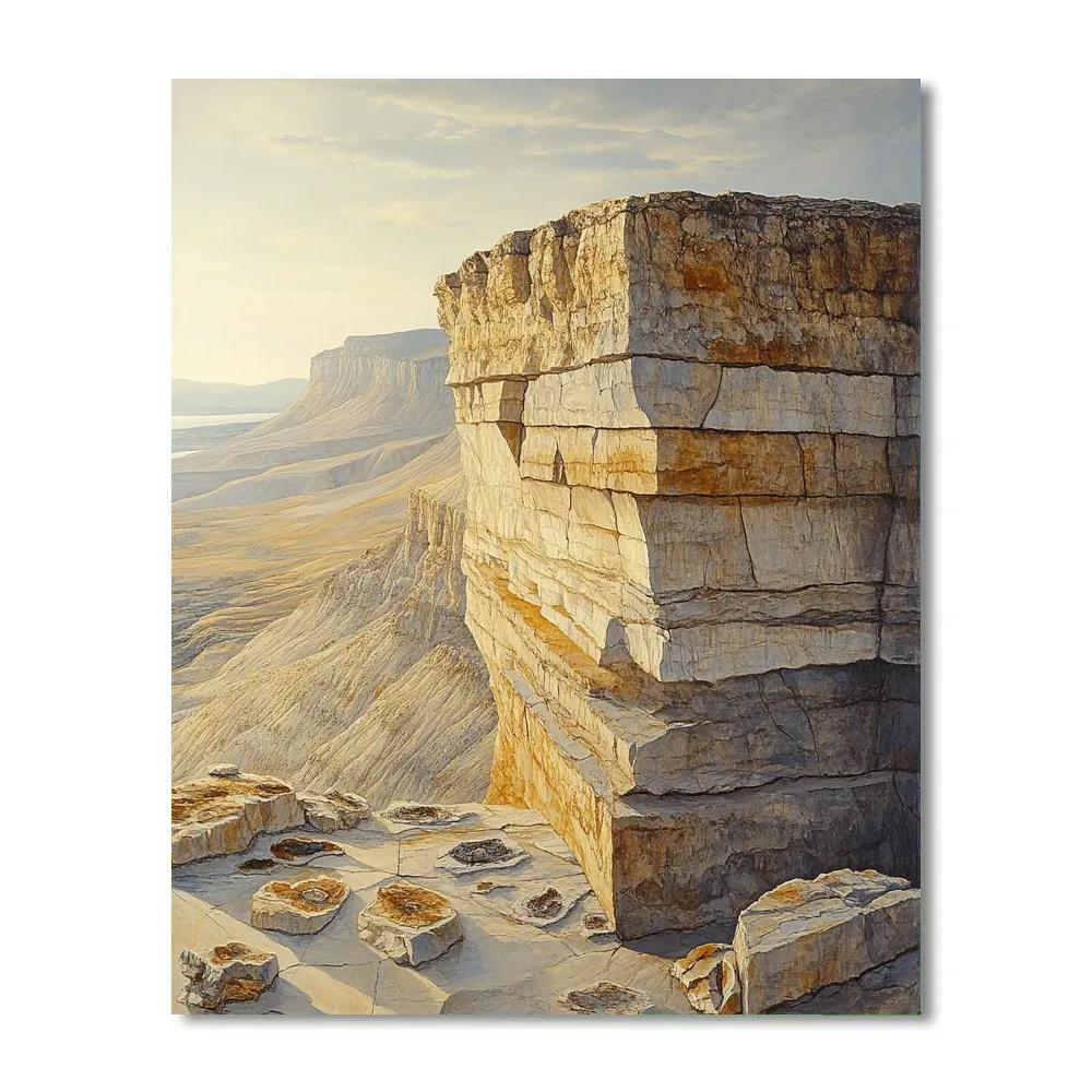 Leonardo Da Vinci Inspired Mountain Fossil Study Paint by numbers art