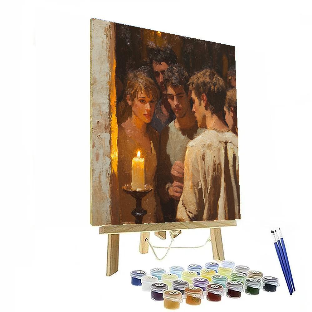 Rembrandt Inspired Candlelit Theater paint by numbers