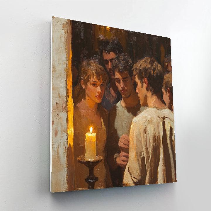 Rembrandt Inspired Candlelit Theater paint by numbers