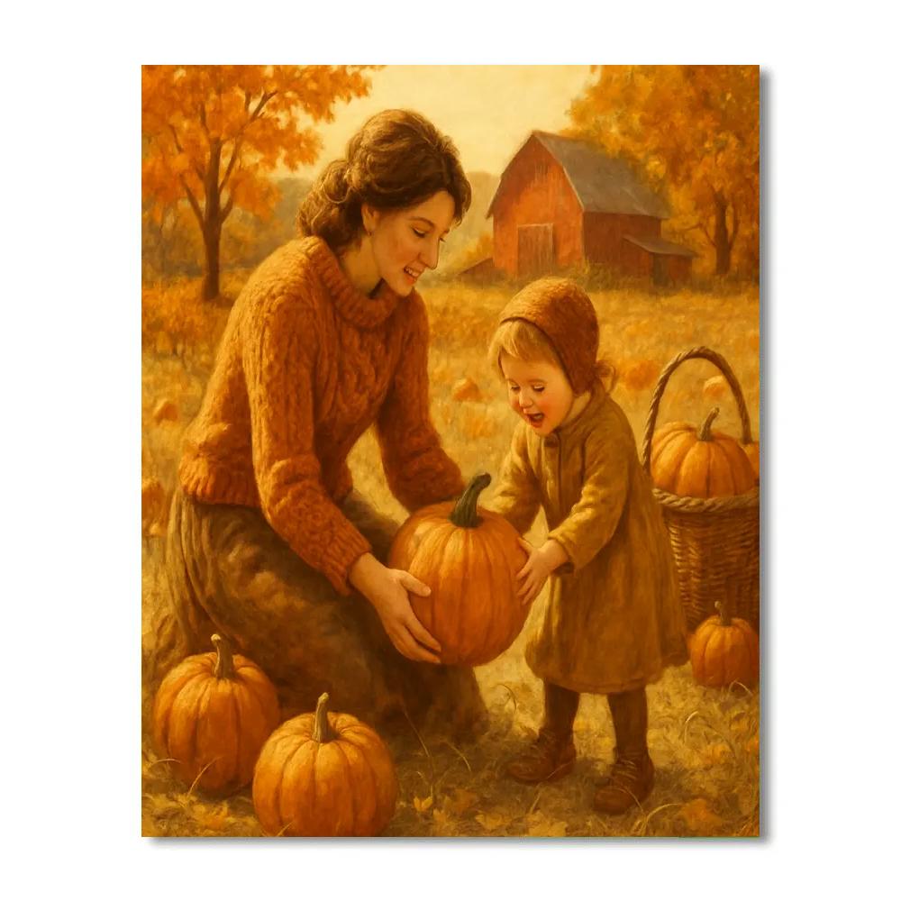 Harvesting Together In Fall Paint by numbers kits