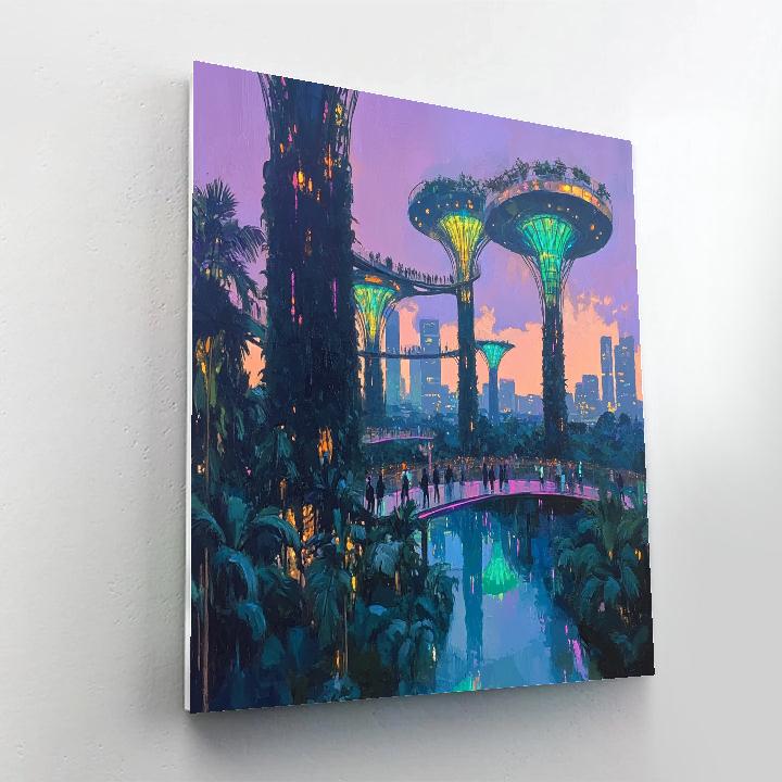Gardens By The Bay Evening Glow Singapore Numbered painting kits
