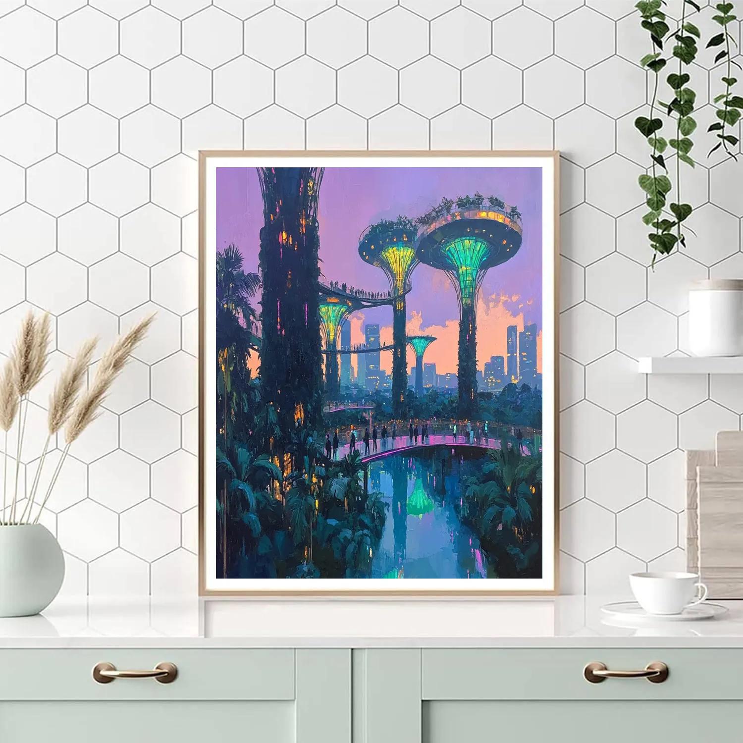 Gardens By The Bay Evening Glow Singapore Numbered painting kits