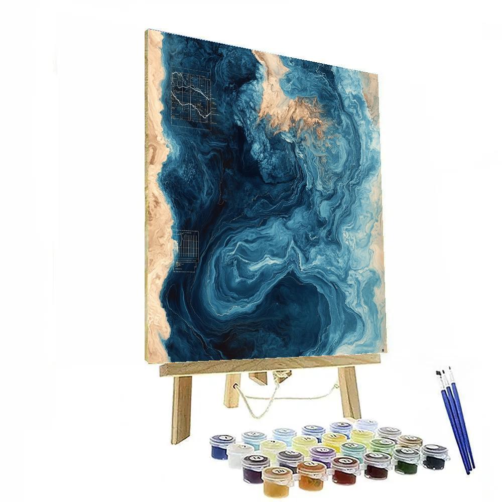 Leonardo Da Vinci Inspired Ocean Current Map DIY paint by numbers