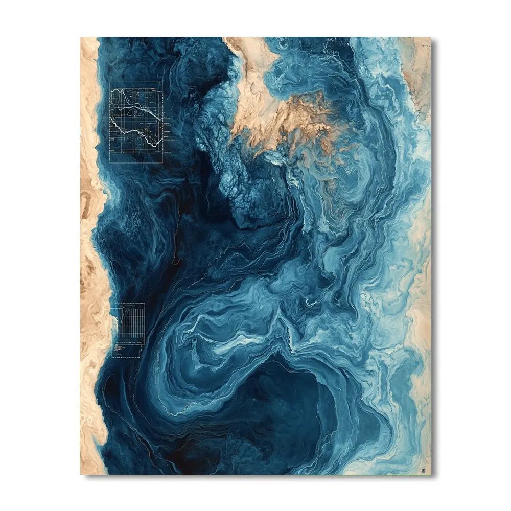 Leonardo Da Vinci Inspired Ocean Current Map DIY paint by numbers