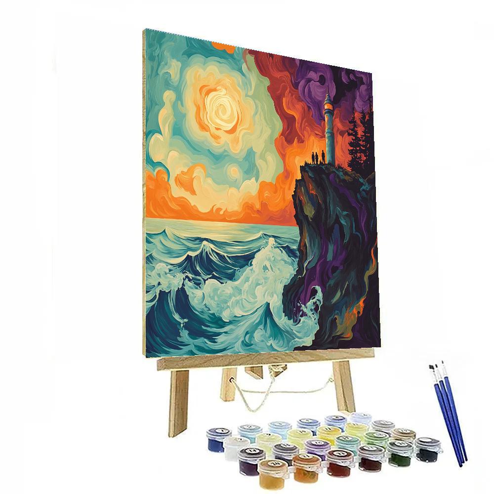 Edvard Munch Inspired Scream Of The Sea painting number kit