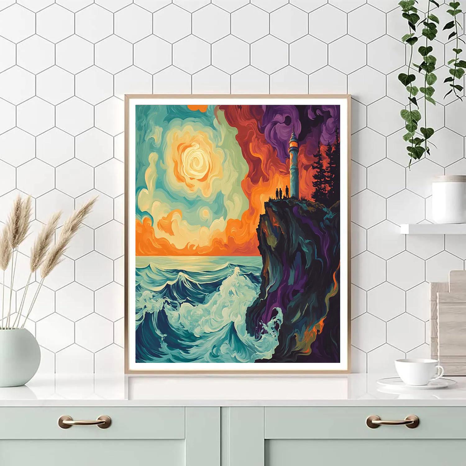 Edvard Munch Inspired Scream Of The Sea painting number kit