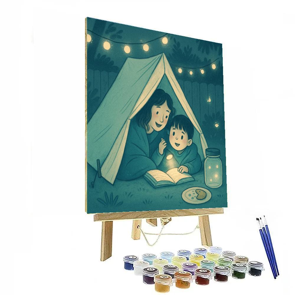 Backyard Tent Sleepover Number painting