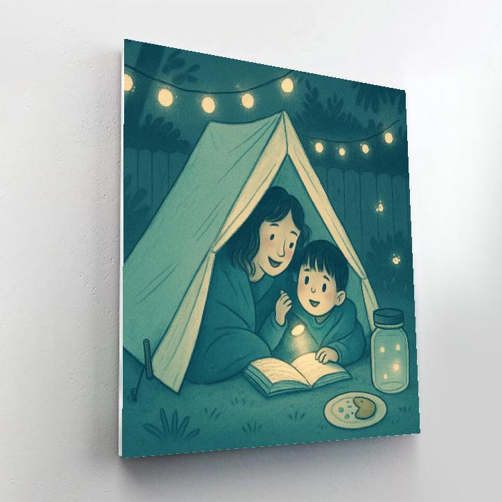 Backyard Tent Sleepover Number painting