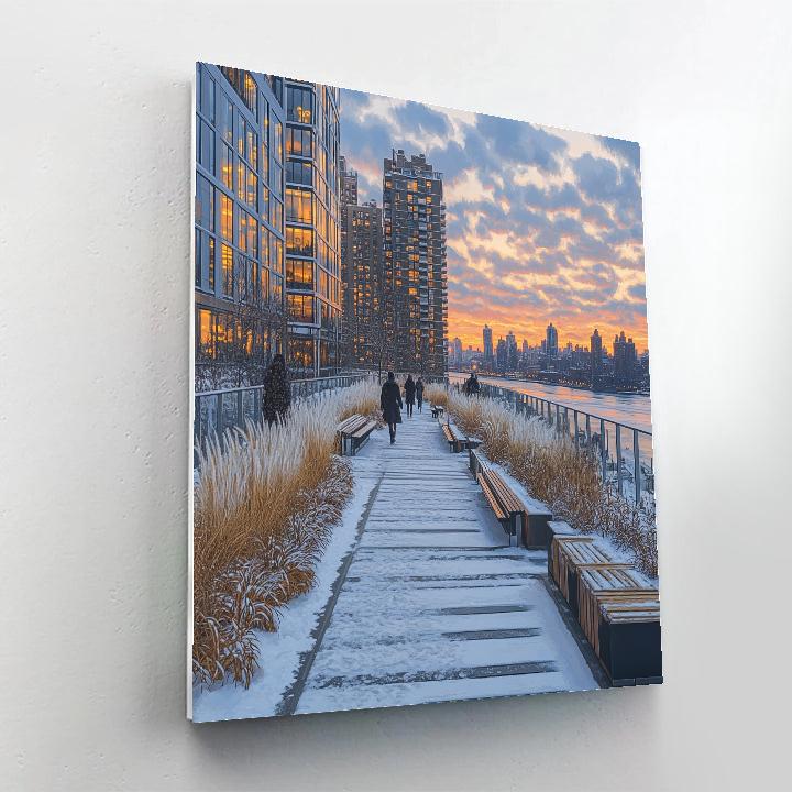 High Line Winter Walk New York United States paint by color
