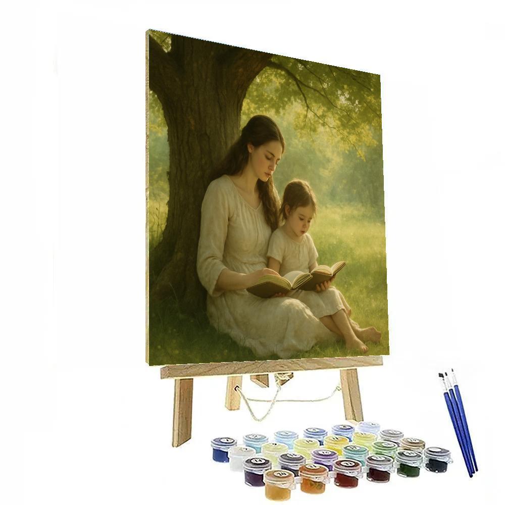 Reading Under Tree Shade Numbered painting kits