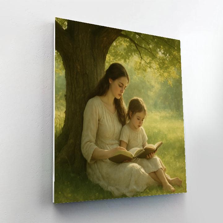Reading Under Tree Shade Numbered painting kits