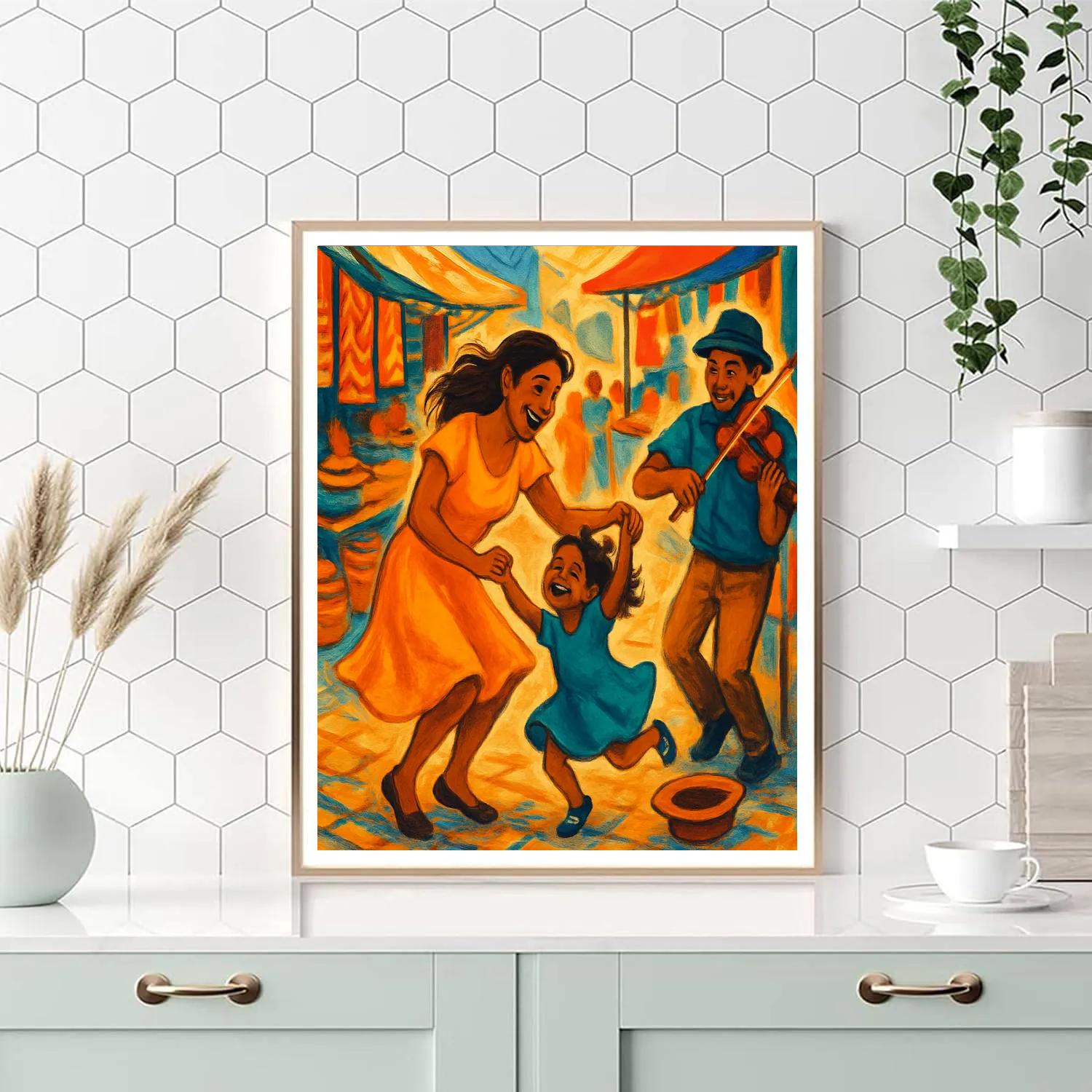 Mother And Child Market Music Number painting