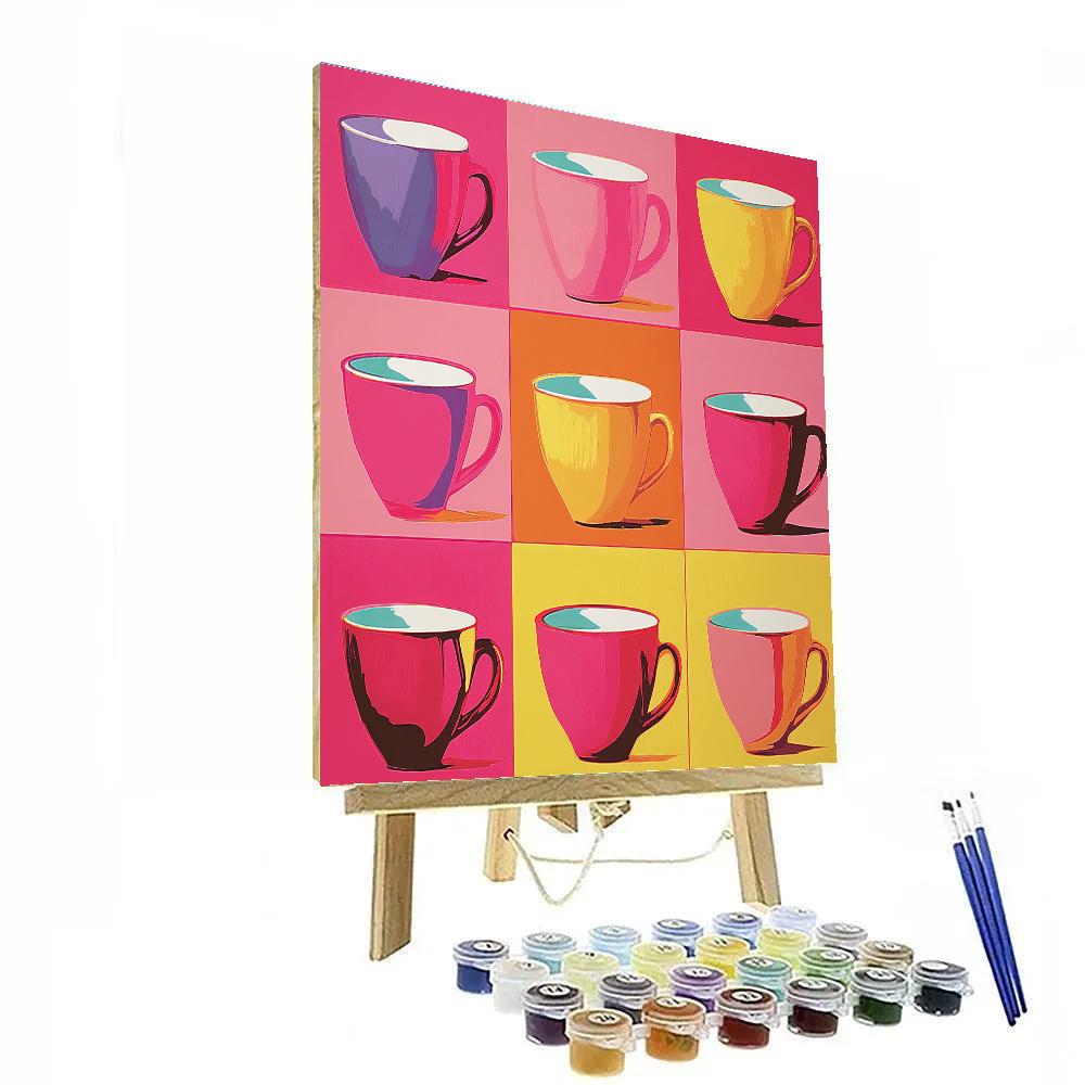 Andy Warhol Inspired Pop Coffee Cups Numbered painting kits