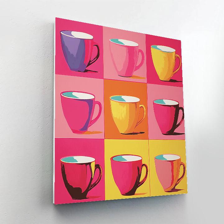 Andy Warhol Inspired Pop Coffee Cups Numbered painting kits